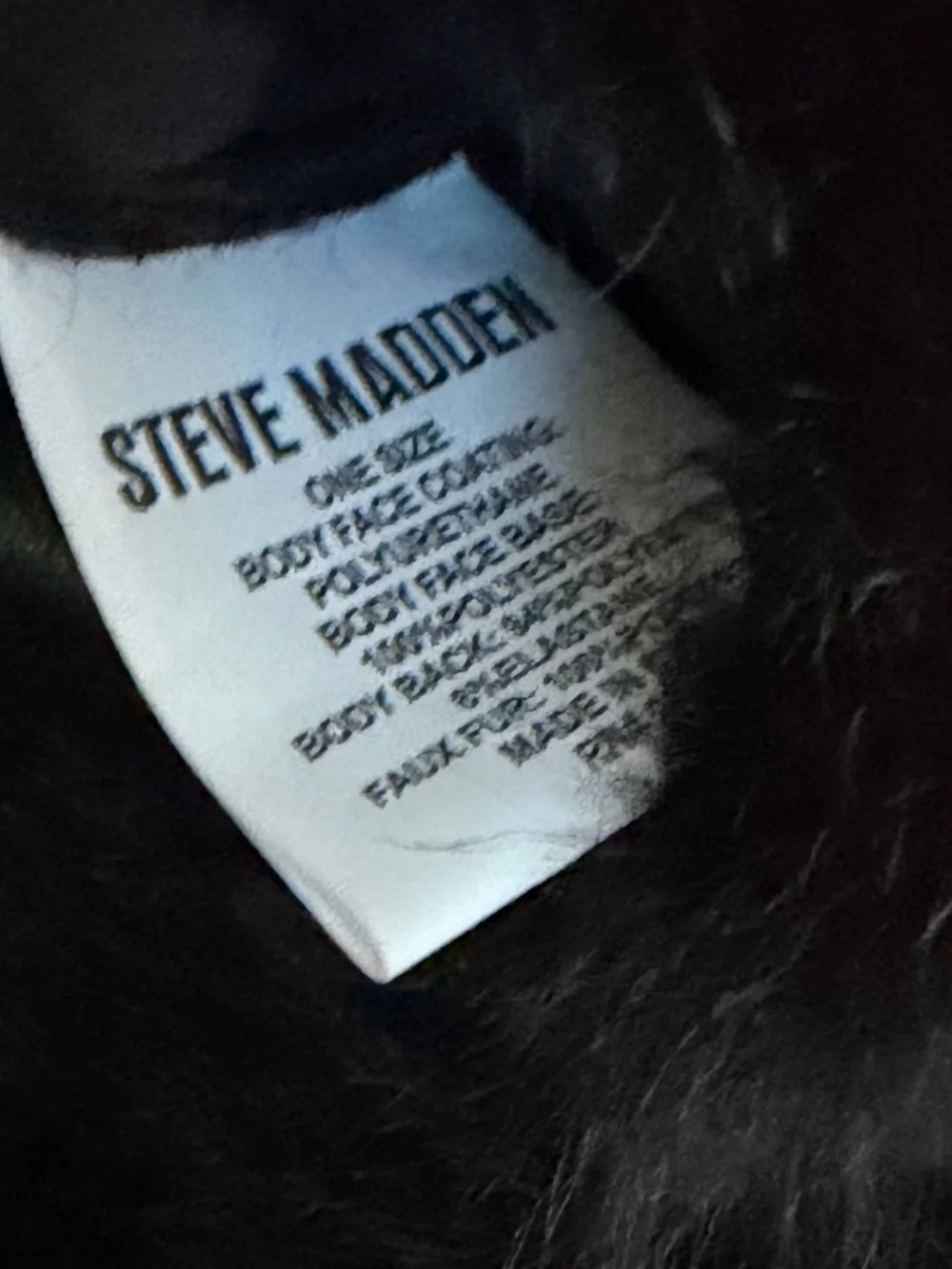 NWT - Steve Madden - Women's Black Faux Fur Trim Gloves